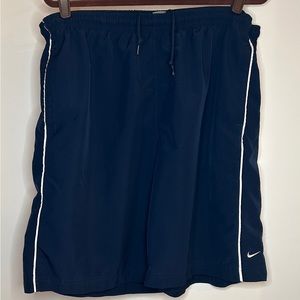 Nike workout shorts. Poly wind pants material.
